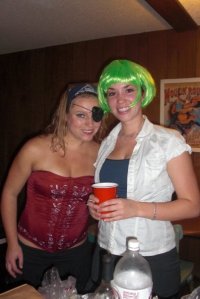 One of many costume changes. I'm a Tokyo Tea, and Laura's Captain Morgan.