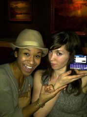 Circa 2010. My friend Allison celebrating the fact that my phone had internet. 