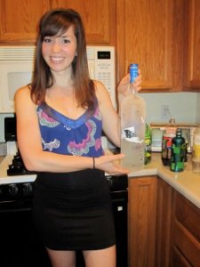 Vodka. At least I'm hydrating with that green Sigg int he background.