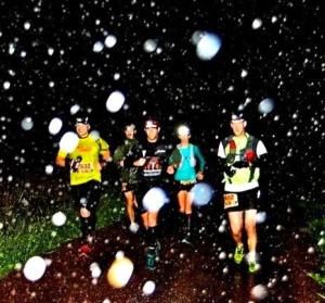 Grinding it out at TNFEC 50 miler around 5:30 AM in the rain.  