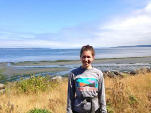 Hitting two points on my list: exercising and being in a beautiful place (Discovery Park, Seattle). 