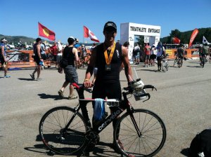 Celebrating a 17 minute PR at WIldflower Long Course 2012