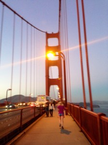Golden Gate Bridge at dusk - the ultimate diversion. 