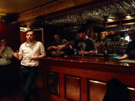 Escaping the inclement weather at La Trappe.