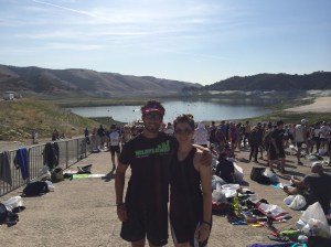 Posing on the infamous ramp before Taylor's swim
