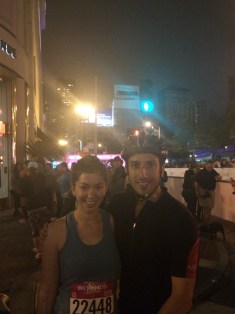 Before the race start. Please disregard my incredibly shiny sunscreen face.