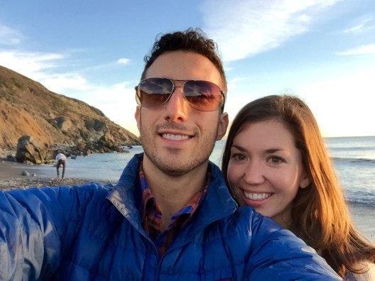 A rare non-sweaty pic at Muir Beach.